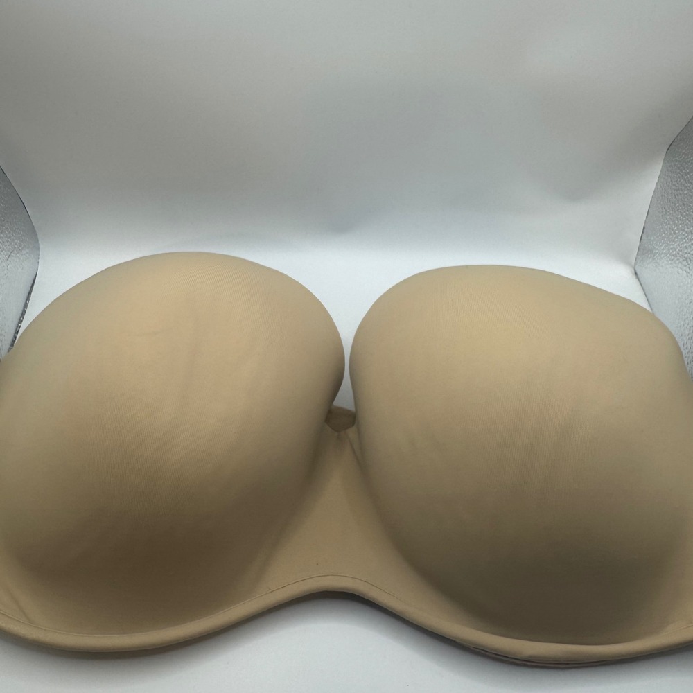 Cacique 40DDD Strapless Bra Womens Beige Balconette Multi-Way Underwire Support